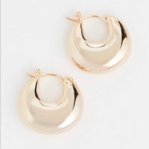 Loeffler Randall mini gold hoop earrings. NWT. Never worn.